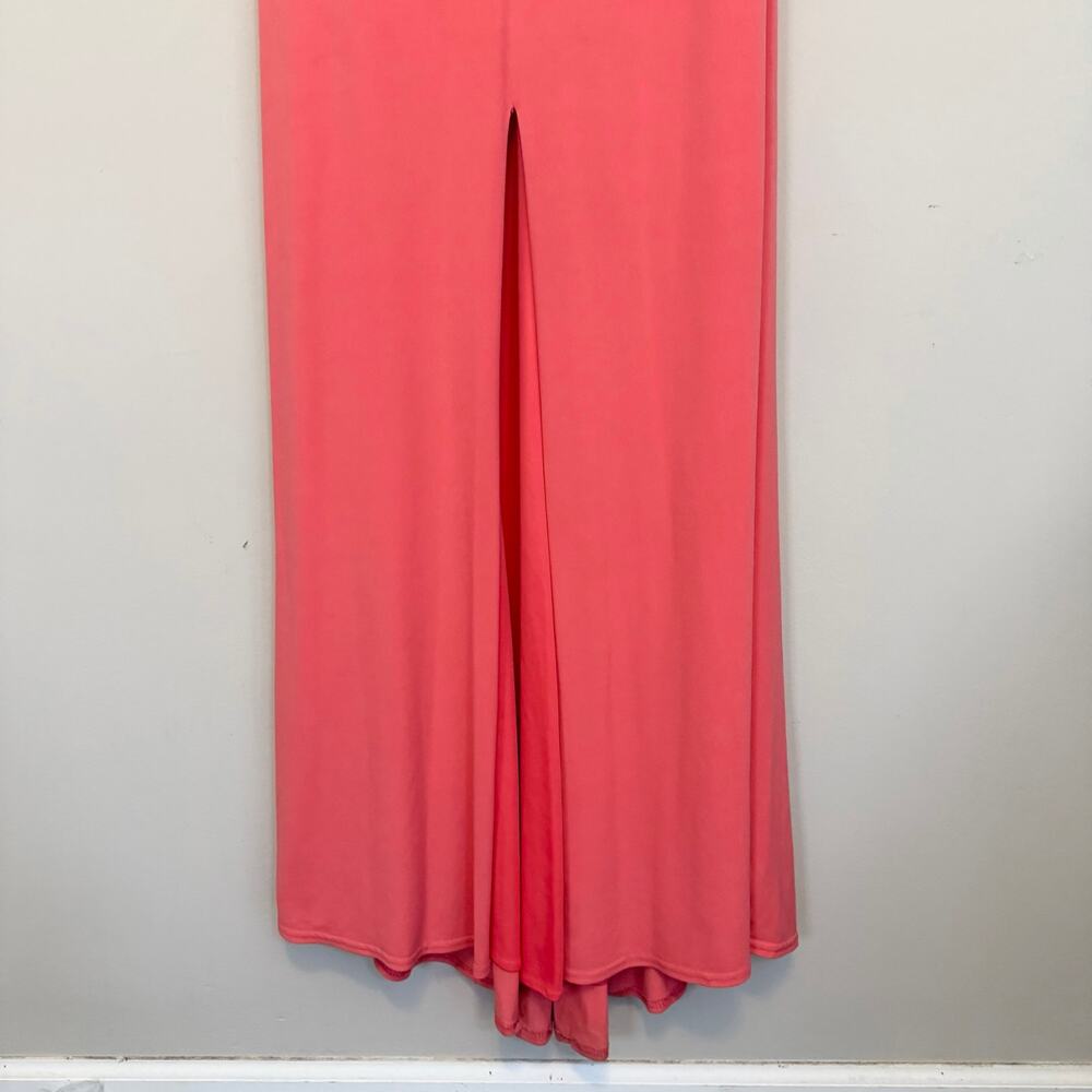 Bari Jay Halter Gown s Coral Pink Rhinestone Prom Cocktail Evening Elegant Party - Picture 7 of 9